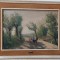 Ulei pe p&acirc;nză o lucrare veche semnată de o foarte bună calitate &icirc;ncadrată &icirc;ntr-o ramă cu passpartout din lemn masiv,