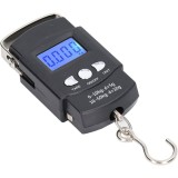 Cantar Digital de Mana cu Carlig, Cantar Portabil, Pescuit, cu Maner, Capacitate 50 kg, cu Metru Incorporat, 20.5 x 6 x 2.5 cm