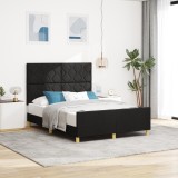 VidaXL Cadru de pat, negru, 140x200 cm, textil