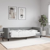 VidaXL Pat de zi, gri deschis, 90x200 cm, material textil