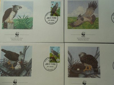 Guyana-Fauna pasari de prada-set complet FDC foto