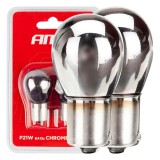 Cumpara ieftin Set 2 becuri cu halogen, cromate, soclu P21W, BA15s, alimentare 12V