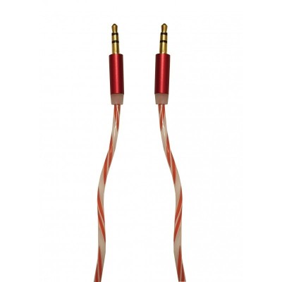 Cablu Audio Auxiliar Jack-Jack 3.5 mm , High Quality , Conectori Auriti , Rosu foto
