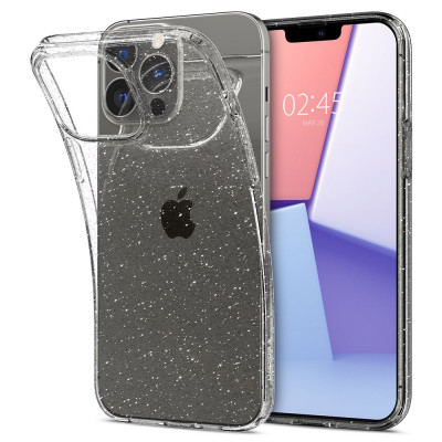 Husa pentru iPhone 13 Pro Max, Spigen Liquid Crystal Glitter, Crystal Quartz foto