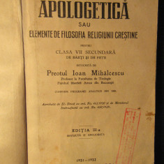 Ioan Mihalcescu - Apologetica sau elemente de filosofia religiunii crestine