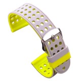 Cumpara ieftin Curea silicon cu doua fete compatibila Casio MDV106, 22mm, Gri/Galben