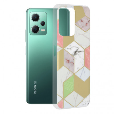 Husa pentru Xiaomi Redmi Note 12 5G / Poco X5, Techsuit Marble Series, Purple Hex foto