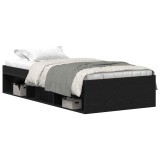 Cumpara ieftin Cadru de pat fara saltea Stejar negru 100x200 cm Lemn prelucrat