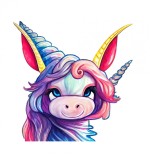 Cumpara ieftin Sticker decorativ Unicorn, Mov, 60 cm, 1223ST-3, Oem