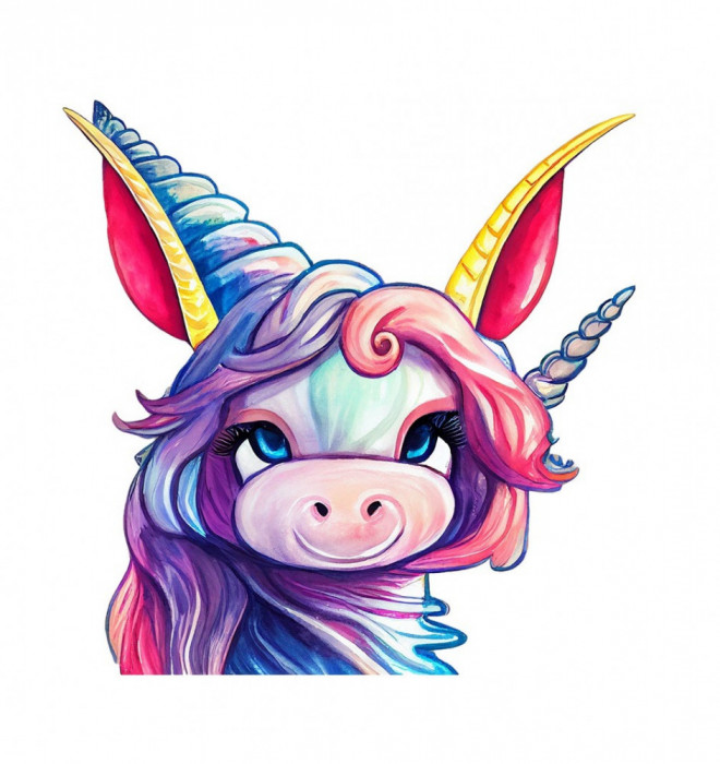 Sticker decorativ Unicorn, Mov, 60 cm, 1223ST-3