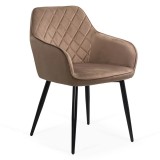 Scaun living BUC 258, forma conica, catifea, picioare metalice, 110 kg