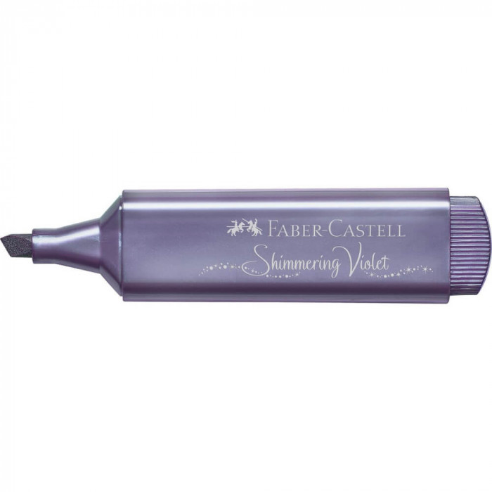 Textmarker Faber &ndash; Castell 1546, Violet Metalizat, Rechizite Scolare, Textmarker Pigmentat, Accesorii pentru Birou, Marker Metalizat Violet, Textmarke