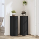 VidaXL Suporturi de plante, 2 buc., negru, 25x25x80 cm, lemn prelucrat