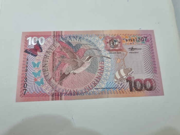 bancnota suriname 100 g 2000