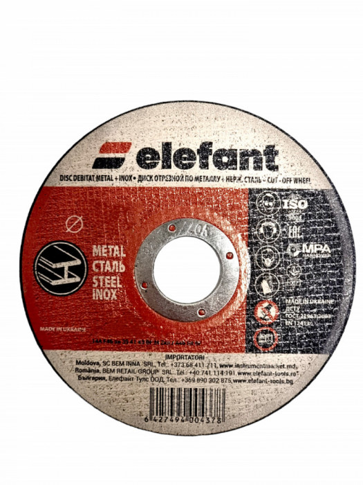 disc abraziv pentru metalinox ELEFANT 125*1,2*22,23 Innovative ReliableTools