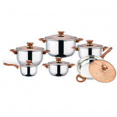 Set oale inox Grunberg, 12 piese, inox, capace incluse, compatibile cu plita cu inductie