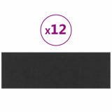 Panouri de perete 12 buc. negru 90x30 cm textil 3,24 m&sup2;