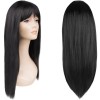Peruca Par Sintetic Negru 67cm Universala Petreceri Carnaval