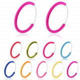 Cercei din argint 925, cerc sub&Aring;&pound;ire vopsit, diverse culori, 14 mm - Culoare: Roz