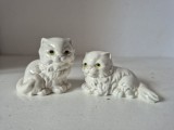Set 2 figurine porțelan Goebel Germania &ndash; Pisici / Pisoi Persani albi, 6 cm