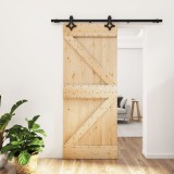 VidaXL Ușă glisantă cu set de feronerie 85x210 cm, lemn masiv de pin