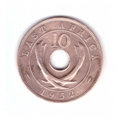Moneda Africa de est 10 cents/centi 1952, stare buna, cu pete, curata