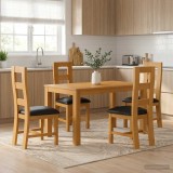 Cumpara ieftin Set de dining LELYSTAD 5 buc. Negru 150 x 85 x 75 cm