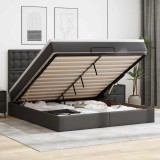 vidaXL Cadru de pat otoman saltele Negru 180x200cm piele artificială 3313865