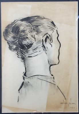 George Dumitrescu (1922-2008) - Profil de tanara foto