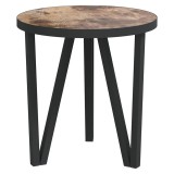 Cumpara ieftin Masa de ceai, negru si galben, &Oslash;35 cm, MDF
