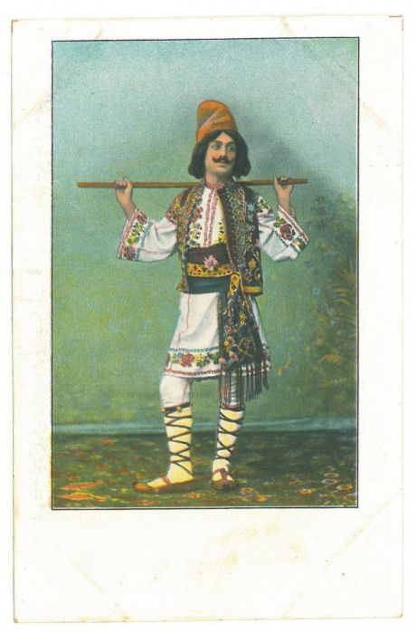 4619 - ETHNIC man, Cioban, Romania - old postcard - unused