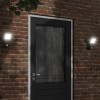 Lămpi exterioare de perete cu LED/senzor 2 buc. negru aluminiu