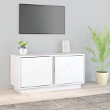 Comodă TV, alb, 80x35x40,5 cm, lemn masiv de pin, vidaXL