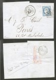 France 1872 Postal History Rare Cover + Content Quentin to Paris D.218