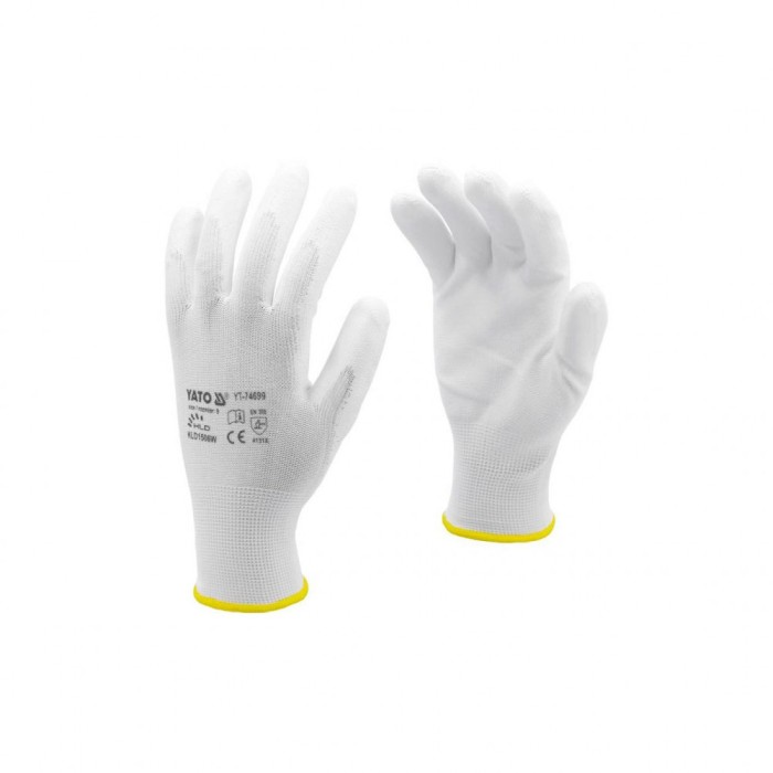 Manusi de protectie, nylon, alb, marimea 9 Yato YT-74699