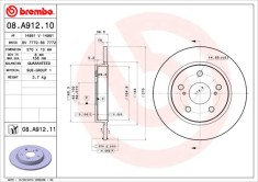BREMBO 08.A912.11 PRIME LINE - UV Coated Disc frana