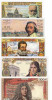 Reproduceri Bancnote Franta: 5, 10, 50, 100, 500 Nouveaux Francs (1959-1961) - Colectie
