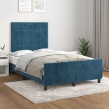 VidaXL Cadru de pat fără saltea albastru &icirc;nchis 120x190 cm catifea