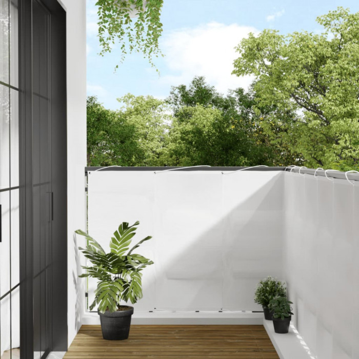 Paravan de balcon, alb, 120x700 cm, 100% poliester oxford GartenMobel Dekor