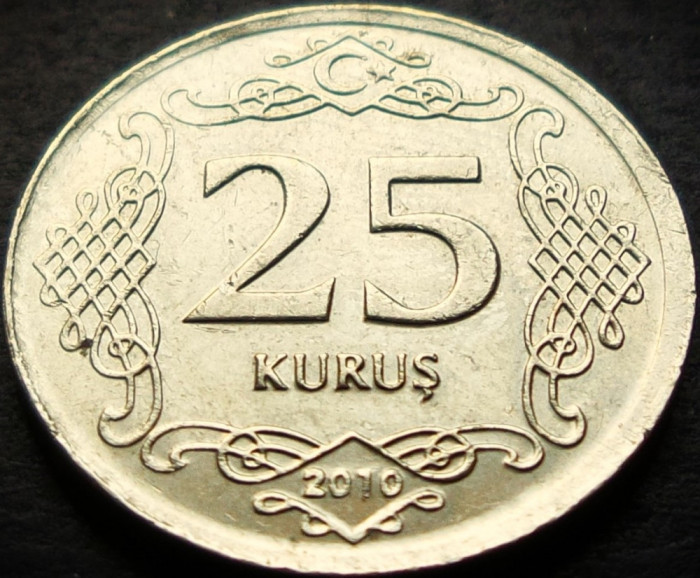 Moneda 25 KURUS - TURCIA, anul 2010 * cod 2836 = A.UNC