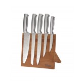 Set 5 cutite din otel inoxidabil suport din bambus Zilan ZLN1641