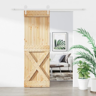vidaXL Ușă glisantă cu set de feronerie 70x210 cm, lemn masiv de pin foto