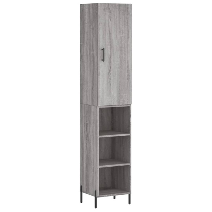Dulap inalt, gri sonoma, 34,5x34x180 cm, lemn prelucrat