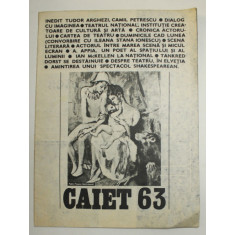 TEATRUL NATIONAL BUCURESTI , CAIET , NR. 63 , STAGIUNEA 1982 - 1983
