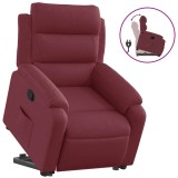 Cumpara ieftin Fotoliu rabatabil cu ridicare, rosu vin, material textil