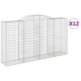 Cumpara ieftin Cosuri gabion arcuite 12 buc, 300x50x160/180cm, fier galvanizat