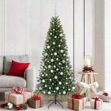 vidaXL Brad de Crăciun artificial cu 300 LED Verde 180 cm PE și PVC 3397357
