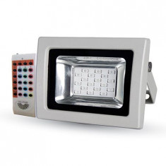 REFLECTOR LED SMD 10W RGB CU SENZOR LUMINA IP65 ALB foto