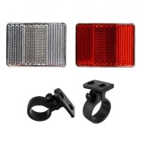 Lămpi Siguranță Bicicletă, Set 4 Buc, Montare Față-Spate, Alb-Roșu, Plastic, Oem