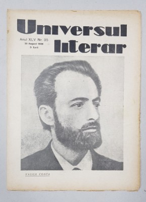 REVISTA &amp;#039;UNIVERSUL LITERAR&amp;#039;, ANUL XLV, NR. 35, 25 AUGUST 1929 foto
